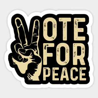 Vintage Vote For Peace - Retro Voting Sticker